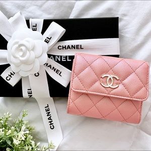 SOLD ❌  Chanel Iridescent Pink Compact Wallet